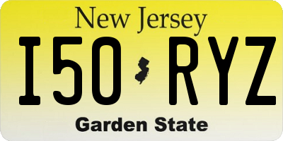 NJ license plate I50RYZ