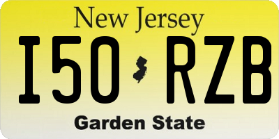 NJ license plate I50RZB