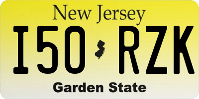 NJ license plate I50RZK