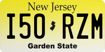 NJ license plate I50RZM