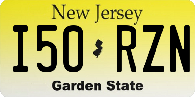 NJ license plate I50RZN