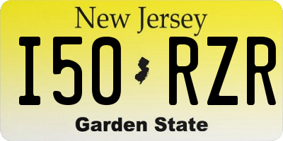 NJ license plate I50RZR