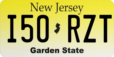 NJ license plate I50RZT