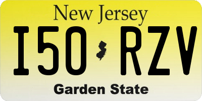 NJ license plate I50RZV