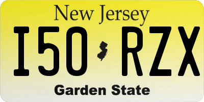 NJ license plate I50RZX