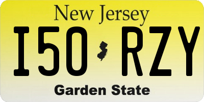 NJ license plate I50RZY