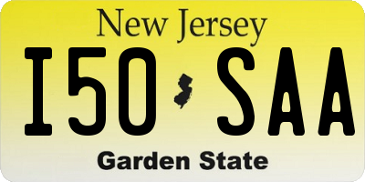 NJ license plate I50SAA