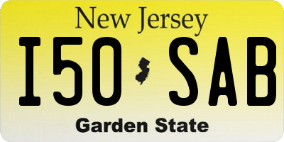 NJ license plate I50SAB