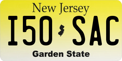 NJ license plate I50SAC
