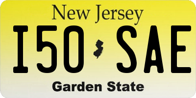 NJ license plate I50SAE
