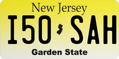 NJ license plate I50SAH
