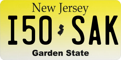 NJ license plate I50SAK
