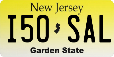 NJ license plate I50SAL