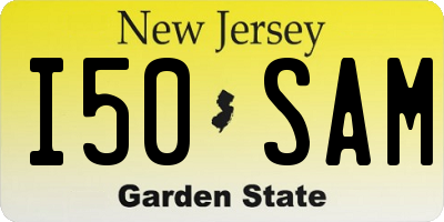 NJ license plate I50SAM