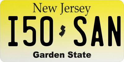 NJ license plate I50SAN