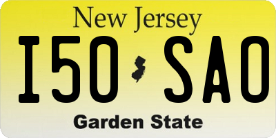 NJ license plate I50SAO