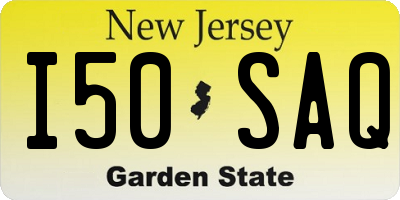 NJ license plate I50SAQ