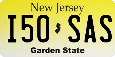 NJ license plate I50SAS