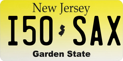 NJ license plate I50SAX