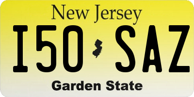 NJ license plate I50SAZ