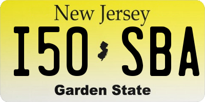 NJ license plate I50SBA
