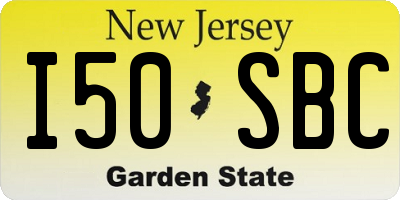 NJ license plate I50SBC