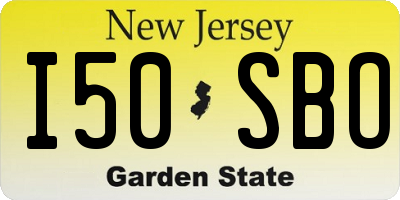 NJ license plate I50SBO