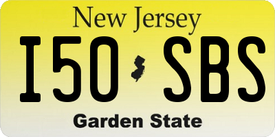 NJ license plate I50SBS