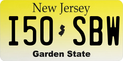 NJ license plate I50SBW