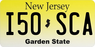 NJ license plate I50SCA