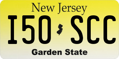 NJ license plate I50SCC