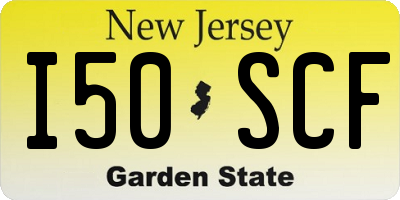 NJ license plate I50SCF