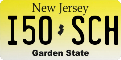 NJ license plate I50SCH
