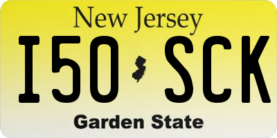 NJ license plate I50SCK