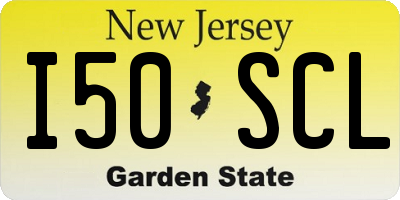 NJ license plate I50SCL