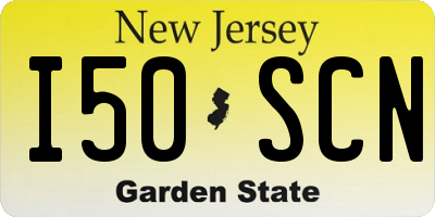 NJ license plate I50SCN