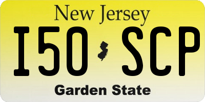 NJ license plate I50SCP