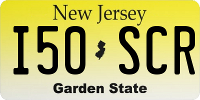 NJ license plate I50SCR