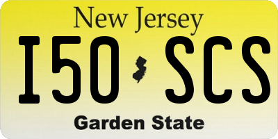 NJ license plate I50SCS