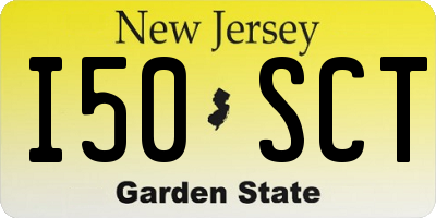 NJ license plate I50SCT