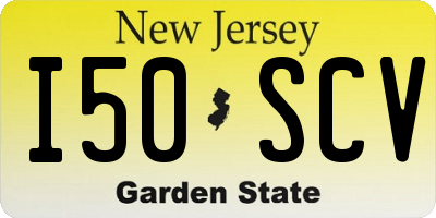 NJ license plate I50SCV