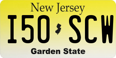 NJ license plate I50SCW