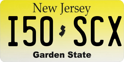NJ license plate I50SCX