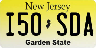 NJ license plate I50SDA