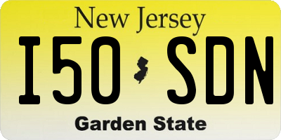 NJ license plate I50SDN