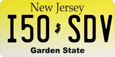 NJ license plate I50SDV