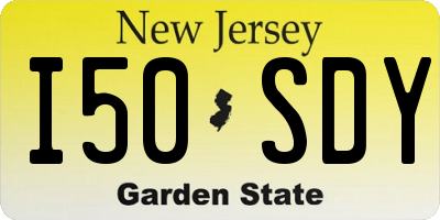 NJ license plate I50SDY