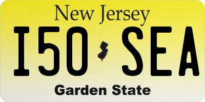 NJ license plate I50SEA