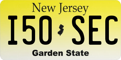 NJ license plate I50SEC