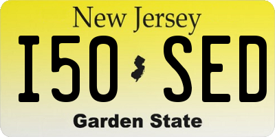NJ license plate I50SED